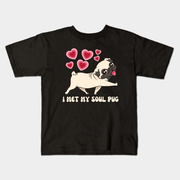 I Met My Soul Pup Valentines Gift For Dog Lovers Kids T-Shirt by Museflash